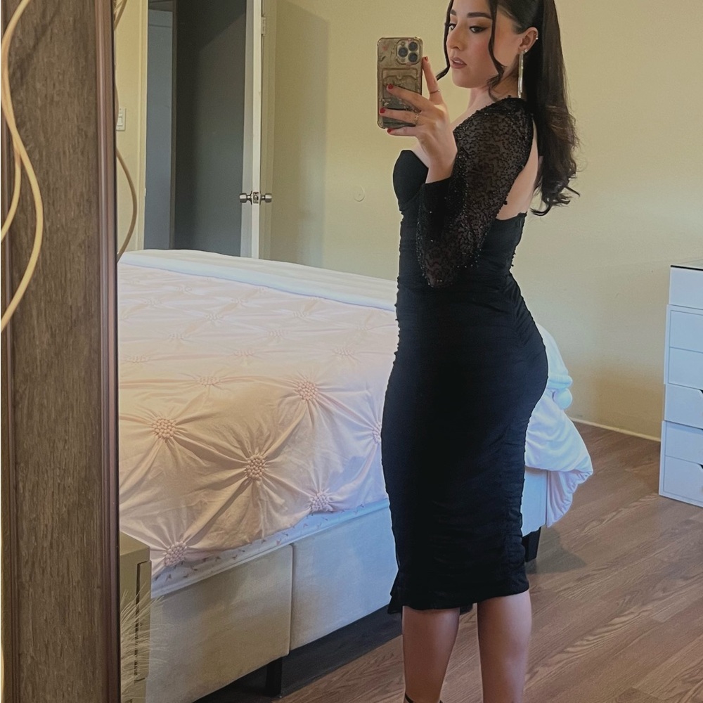 Fashion Nova Black Long Sleeve Dress